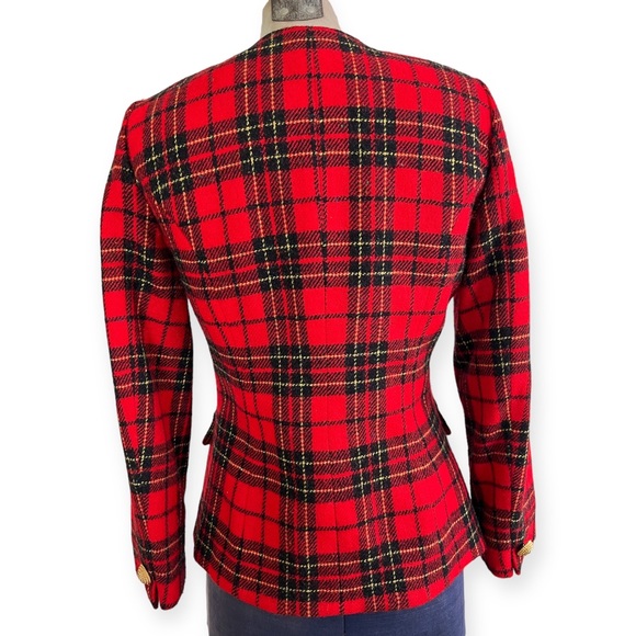 Vintage Wool Tartan Plaid Blazer Jacket Alex de Bolzan - Picture 6 of 9